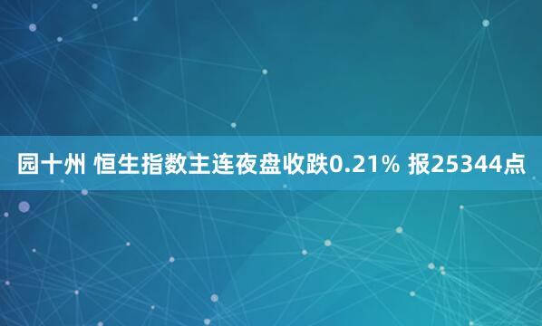 园十州 恒生指数主连夜盘收跌0.21% 报25344点